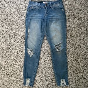 Blue Skinny jeans with rips